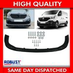 FRONT BUMPER LIP GLOSS BLACK SPLITTER SPOILER FOR TRAFIC III VIVARO B 2014-2019