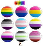 LGBTQ+ Pride Flags BUTTON PIN BADGES 25mm INCH Lesbian Gay Gender Bisexual