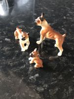 Vintage Bulldog Family Of Three Ceramic Collectible Ornament Bb7