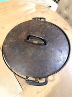 Vintage Wagner Ware Sidney O #9 Cast Iron Dutch Oven Lid Cover Only - Unrestored