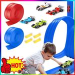 Flexible Race Track Set Speed Track for Toy Cars 3.9m/4.5m/5m Flexible Car Track