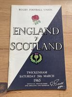1965 England v Scotland Rugby Union Souvenir Programme