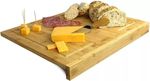 Bamboo Counter Edge Chopping Board Large Kitchen Secure Wooden Cutting Side Tray