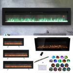 50-100" Electric Insert Fire LED Fireplace 9-12 Flame Wall/Inset Mount/Freestand