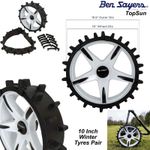 Ben Sayers / TOP SUN 10 Inch Golf Trolley Winter Studded Wheel Covers Pair NEW