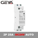 GEYA Modular DC 24V Automatic Contactor 2P 25A 50Hz Household Contactor Din Rail