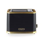 Salter Wide-Slot Toaster Palermo Defrost/Reheat/Cancel 930W Black/Gold EK5032BLK