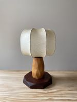Achille Castiglioni Cocoon Lamp by Goldkant on Art Deco Base (Mahogany & Walnut)