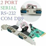 PCI Express Pcie PCI-E 2-Port Serial RS-232 RS232 COM DB9 Card Adapter Converter