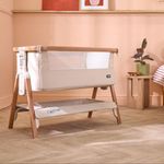 Tutti Bambini CoZee Air Bedside Crib - Scandinavian Walnut/Ecru RRP £225