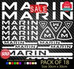 MARIN bikes Vinyl Decal Stickers Sheet Bike Frame Cycling Cycle Bicycle 18 New