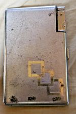 Vintage 1950s Cigarette Case with lighter combined  -- Art Deco Style