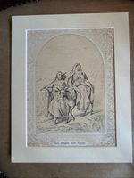 Vintage Flight Into Egypt Print Mary Joseph Jesus Religious Art