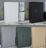 Modern Wardrobe Storage with 3 Door Hanging Rail Closet Bedroom Furniture