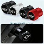 Set of 4 Mini Cooper Tire Dust Covers Valve Caps – Black, SIlver, Red