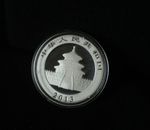 2013 10 Yuan China Chinese 1 oz Panda .999 Silver Coin in capsule.