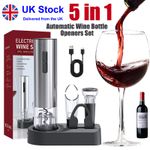 Electric Automatic Wine Bottle Opener Set Cordless Corkscrew Red Wine Tool 5 in1