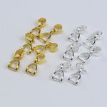 50/100/200pcs Pendant Pinch Bails 14mmx5mm Silver / Gold Plated Jewellery Making