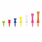 Plastic Graduated Castle Golf Tees. 7 Sizes, Various Colours. Free Postage.