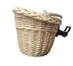 BICYCLE BASKET WICKER WHITE FRONT ONE CLICK WITH HANDLE