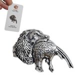 Spaniel & Pheasant Pewter Pin Badge Brooch Dog Head Hat Tie Coat Lapel Jewellery