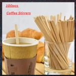 Wooden Coffee Stirrers - Disposable Round End Stirring Sticks for Daily