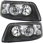 Headlights Black LEFT RIGHT for VW T5 Bus 2003-2009 H1 H7 with Dual Lenses