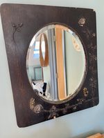 Antique Art Nouveau Oak Dressing Mirror – Original Bevelled Glass