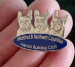 MIDLAND AND NORTHERN COUNTIES FRENCH BULLDOG CLUB METAL ENAMEL DOG BADGE