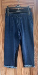EX M&S New Denim / Black Jersey Elasticated Waist Turn Up Trousers SIze 6 - 24