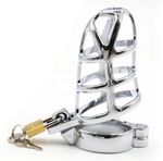 Lightweight Metal Chastity Cage for Men - Male Locking Cock Cage - Breathable