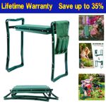 60cm Garden Kneeler Stool Seat 2 In 1 Portable Tools Storage Gardening Padded UK