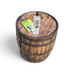 TALL Oak Whiskey Barrel Stand - Sanded & Varnished Ideal Garden Drinks table