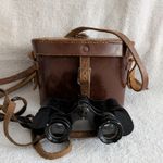 Vintage WW1 Era Prismex Paris Binoculars with Brown Strap & bag.  (BNB6)