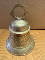 Vintage Brass Bell Medium Size No Clanger Etched Solid Brass