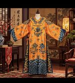 Chinese Qing Dynasty Emperors Formal Dress Embroidery Dragon Pythons Design