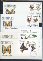 Gambia 1164-1171, Block 112-115 Butterfly First Day Cover/FDC #JW646