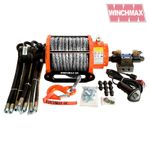 HYDRAULIC WINCH 20000 lb WINCHMAX ORIGINAL ORANGE WINCH + DYNEEMA SYNTHETIC ROPE