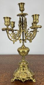Candelabra Vintage French Style Ornate Five Arm Candle Holder LOT 4758