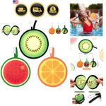 3 PCS Round Foldable Hand Fans, Fruit Style Handheld Folding Fan