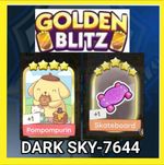 🚀Monopoly-Go golden blitz 🚀1 x Pompompurin 🚀1 x Skateboard 🚀 instant send