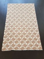 Fine Vintage Traditional Hand Made Oriental Wool Brown White Kilim 181x110cms
