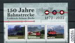 Liechtenstein Switzerland Austria Railway Line Block 48 MNH (19320)