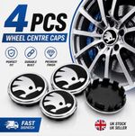 Skodas Alloy Wheel Hub Centre Cap Center  VRS Black / Silver 56mm 5.6cm