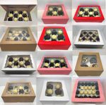 PREMIUM Windowed Mini Cupcake Boxes for 4, 6, 9, 12 & 24 Cup Cakes With Inserts