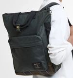 Barbour Field Wax Backpack Sage/Classic Authentic Laptop And Carrier Bag As Pics