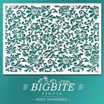 Shabby Chic STENCIL: Italian Floral Decor Pattern (DIY Furniture Print) #061