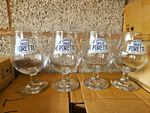 Angelo Poretti Goblet Style Beer Glasses Set of 4, Glass Pint Glasses