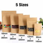 Kraft Paper Bag / Window Stand Up Pouch Zip Lock Resealable Heat Seal Display
