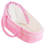 Baby Doll Carry Cot Pink Carrier Fits 15" Bed Moses Basket with Pillow BiBi Doll